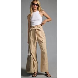 Anthropologie En Saison Ladeyn Tie-Waist Pull On Pants, linen blend, size large